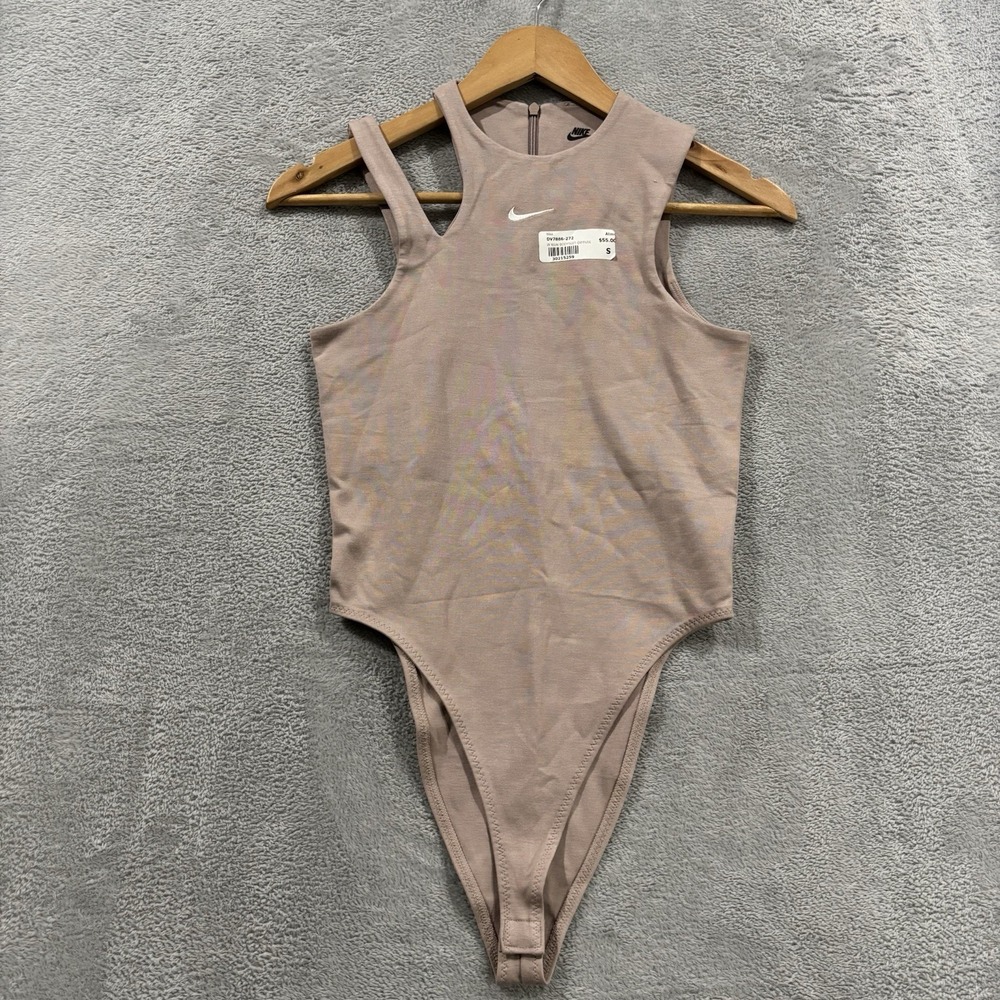 NWT Nike Bodysuit Tank Women's Small Dusty Pink One Piece DV7886-271